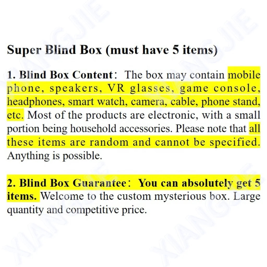 Lucky Mystery Box 3C Electronic Gadgets Smart Phones Tablet Laptop TVs 100% Surprise Electronics Festival Novelty Gift