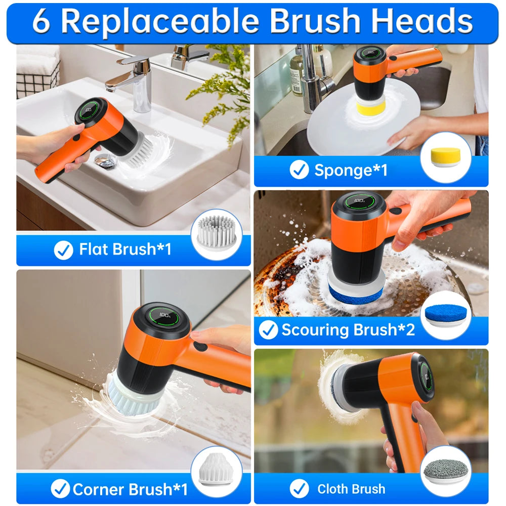 Electric Scrubber for Kitchen Tools Gadgets Cleaning Brush Scrubbing Bathroom Sink Brush Cleaner Cleaning Products Dropshipping