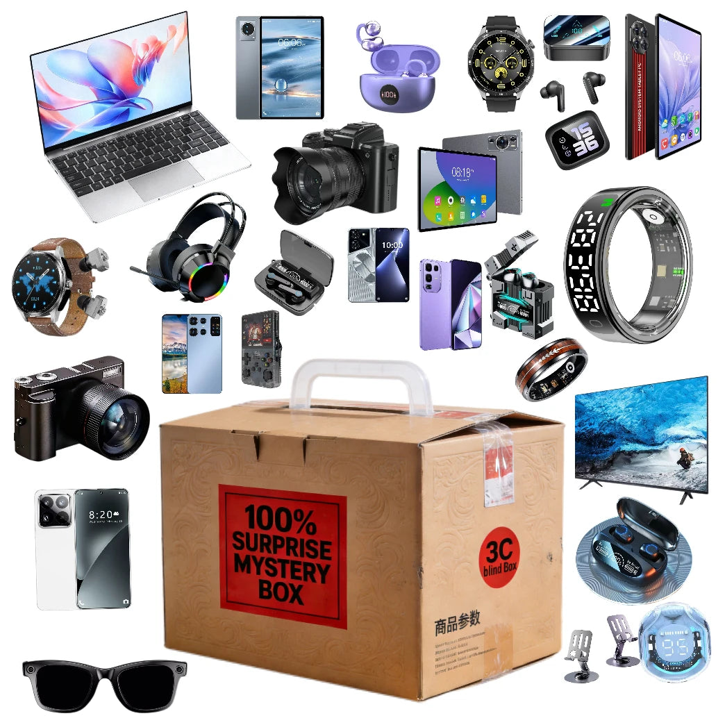 Lucky Mystery Box 3C Electronic Gadgets Smart Phones Tablet Laptop TVs 100% Surprise Electronics Festival Novelty Gift